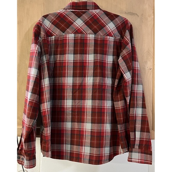 Marmot LS‎ Button Up Flannel XXL Red Gray Plaid - Picture 3 of 7